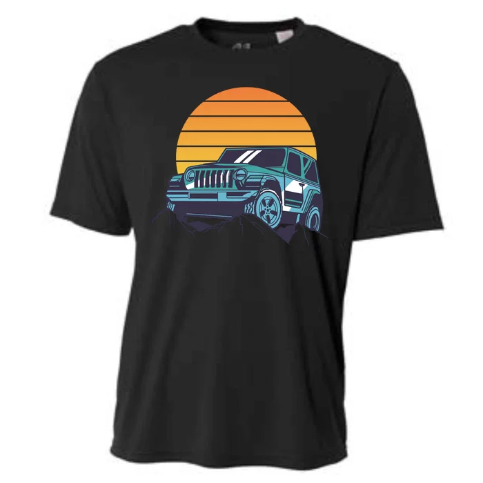 Driving In Sunset Retro Cooling Performance Crew T-Shirt