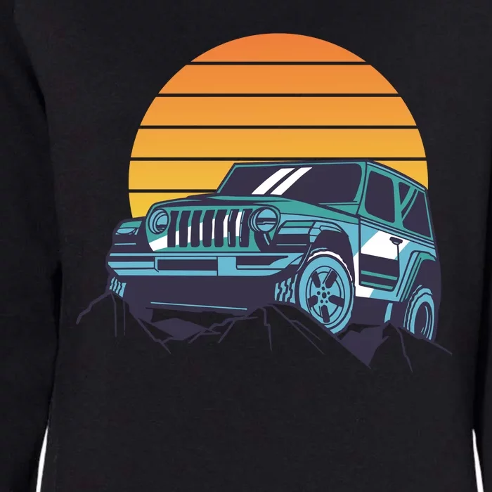 Driving In Sunset Retro Womens California Wash Sweatshirt