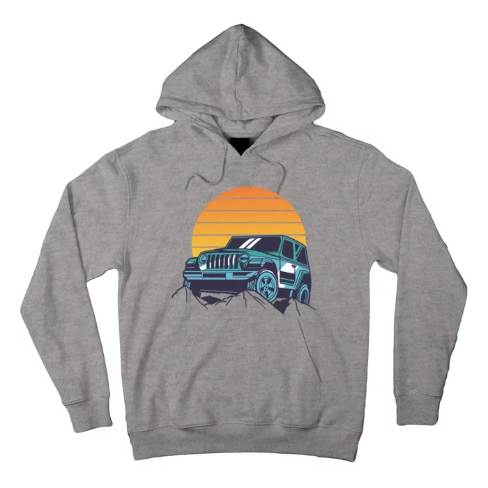 Driving In Sunset Retro Hoodie