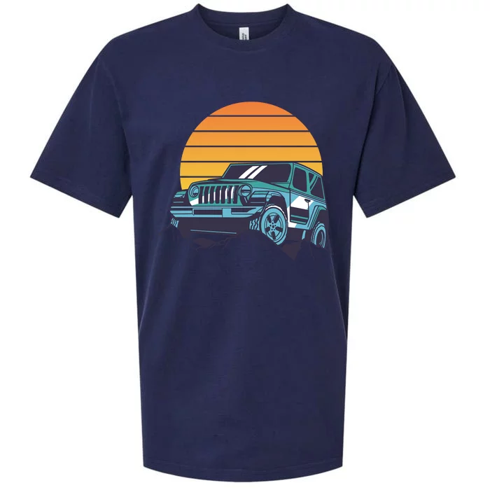 Driving In Sunset Retro Sueded Cloud Jersey T-Shirt