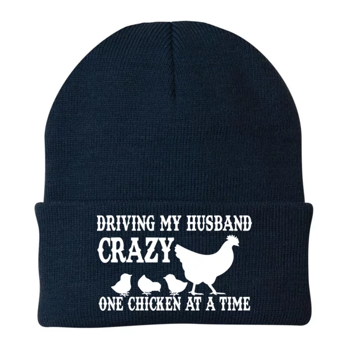 Driving My Husband Crazy One Chicken At A Time Knit Cap Winter Beanie