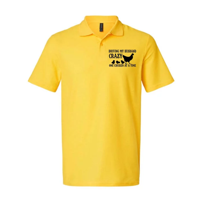 Driving My Husband Crazy One Chicken At A Time Softstyle Adult Sport Polo