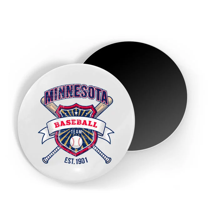 Distressed Retro Look Twin Cities Tailgate Fan Magnet