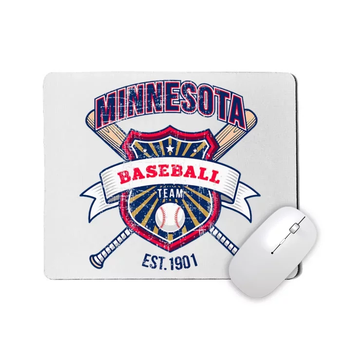 Distressed Retro Look Twin Cities Tailgate Fan Mousepad