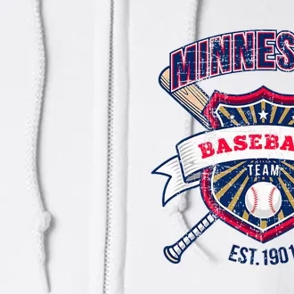 Distressed Retro Look Twin Cities Tailgate Fan Full Zip Hoodie