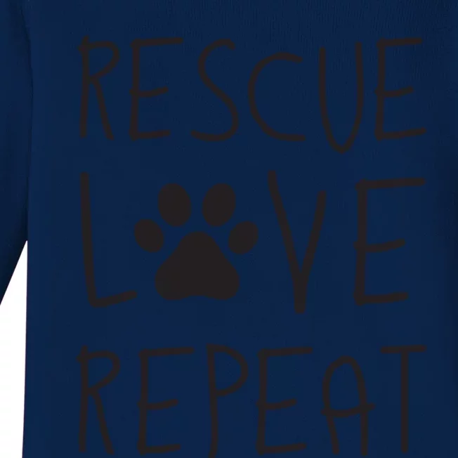 Dog Rescue Love Repeat Adopt Awareness Baby Long Sleeve Bodysuit