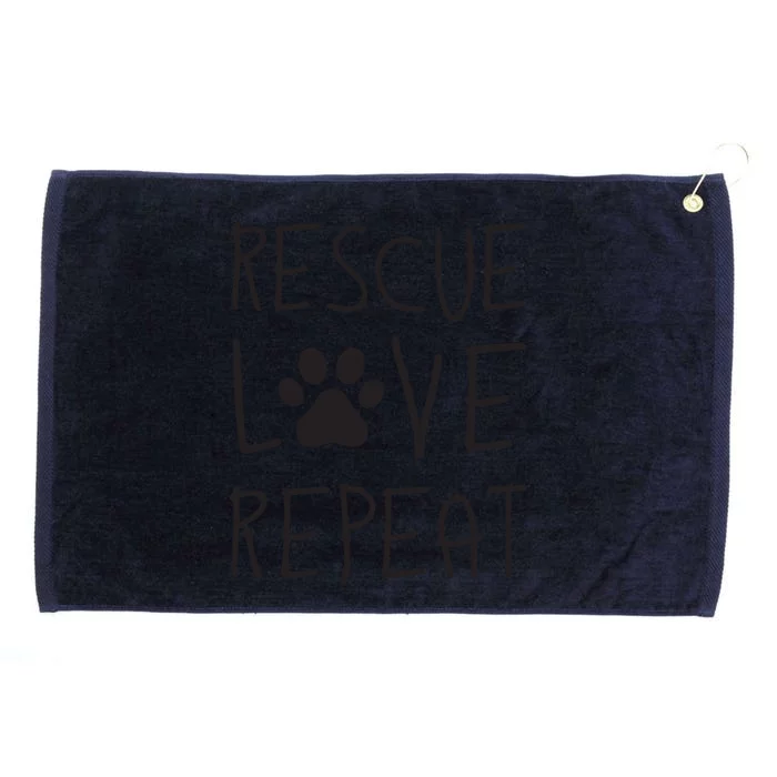 Dog Rescue Love Repeat Adopt Awareness Grommeted Golf Towel