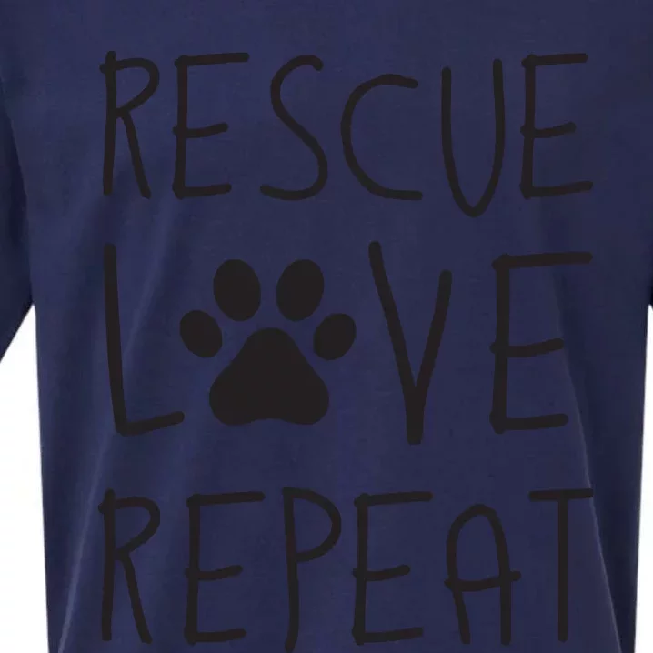 Dog Rescue Love Repeat Adopt Awareness Sueded Cloud Jersey T-Shirt