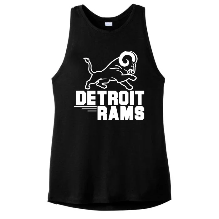 Detroit Rams Logo Ladies Tri-Blend Wicking Tank