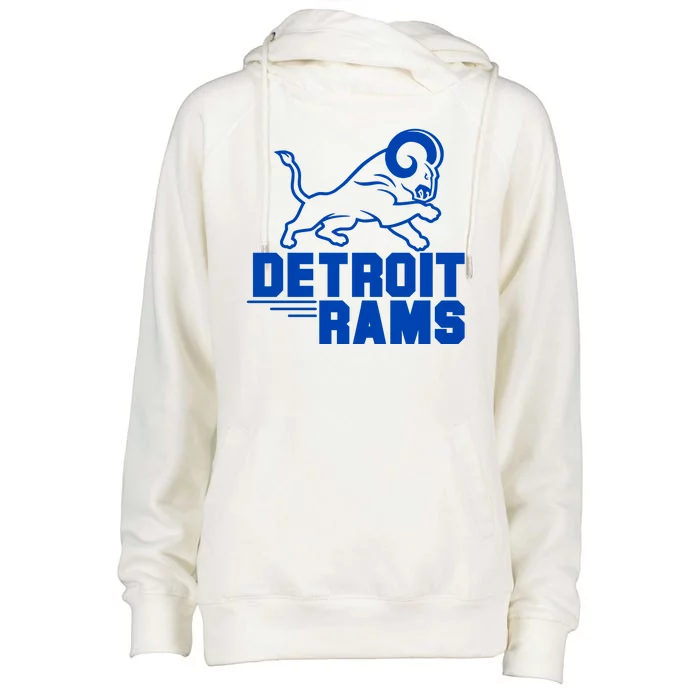 Detroit Rams Logo Womens Funnel Neck Pullover Hood