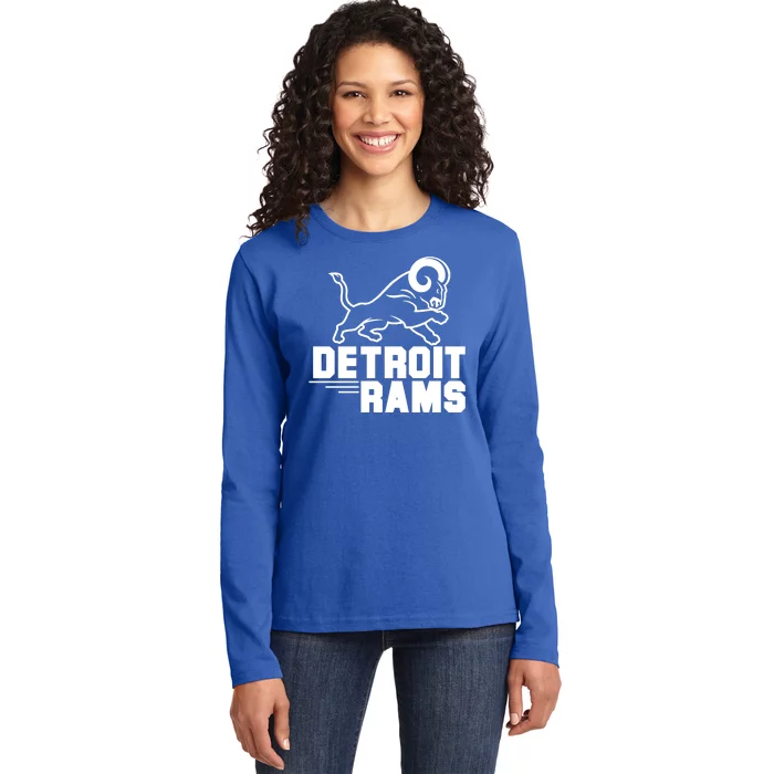 Detroit Rams Logo Ladies Long Sleeve Shirt