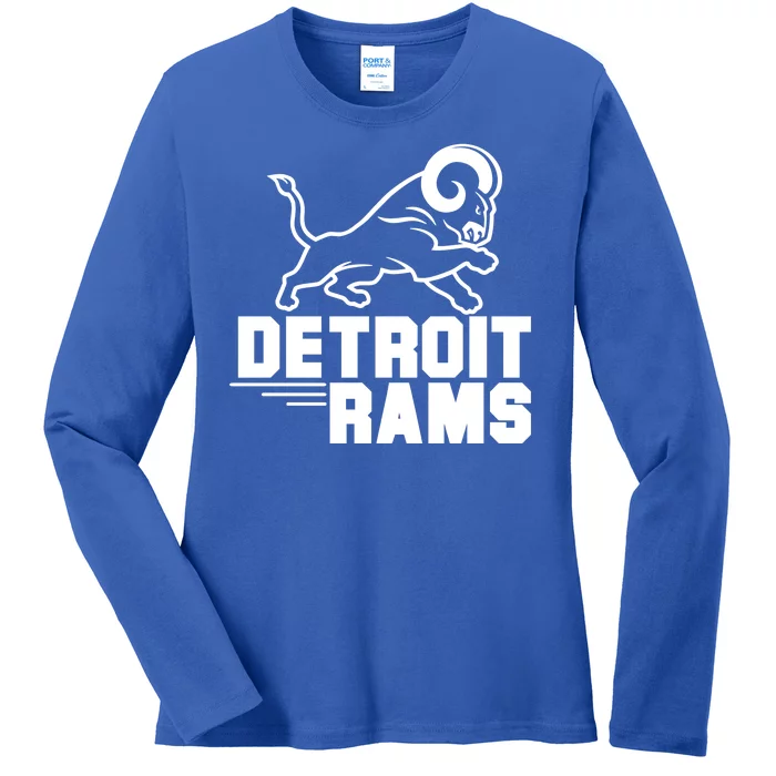 Detroit Rams Logo Ladies Long Sleeve Shirt