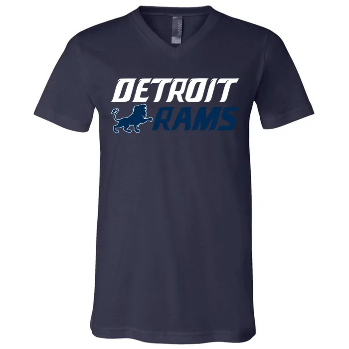 Detroit Rams Lion V-Neck T-Shirt