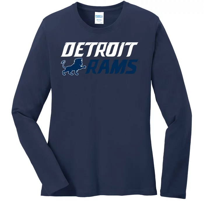 Detroit Rams Lion Ladies Long Sleeve Shirt