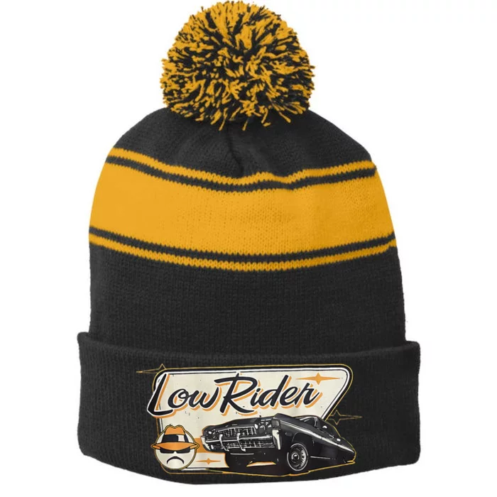 Del Rio Lowrider Motel Stripe Pom Pom Beanie