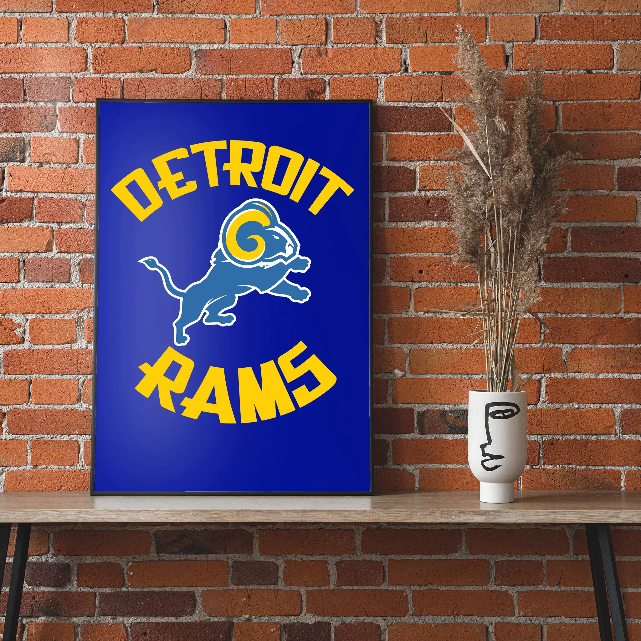 Detroit Rams Logo Poster