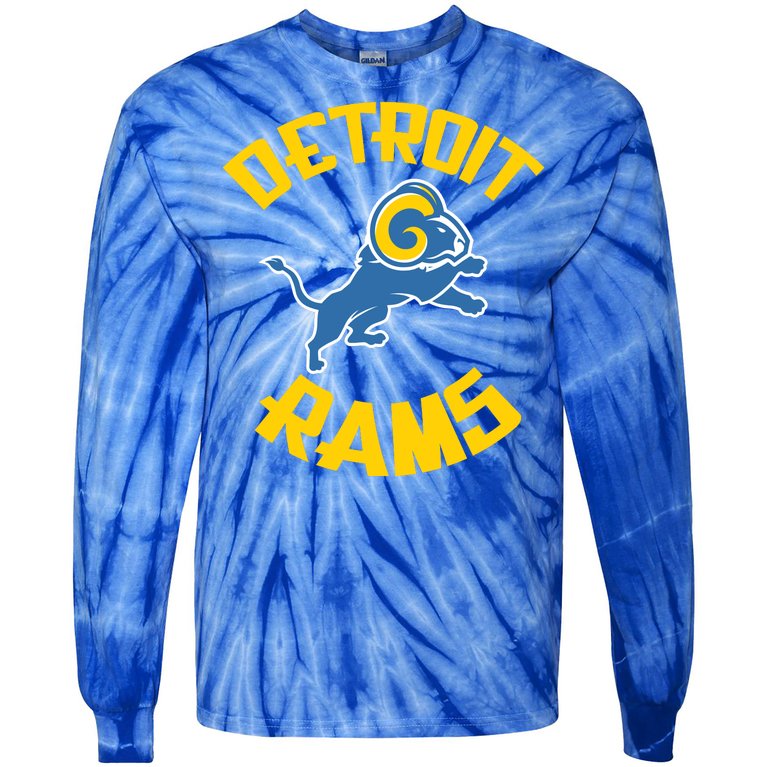 Detroit Rams Logo Tie-Dye Long Sleeve Shirt