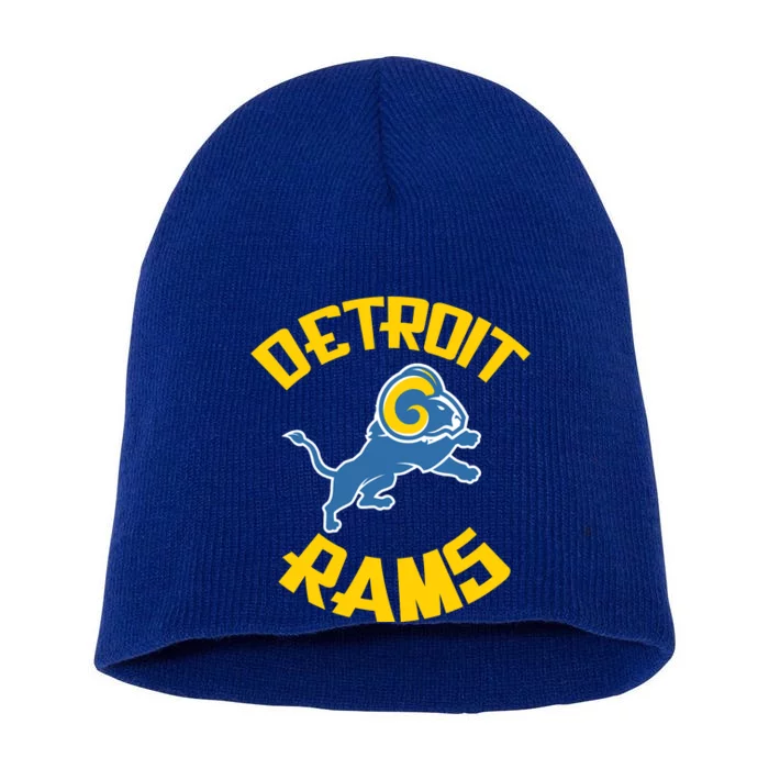 Detroit Rams Logo Short Acrylic Beanie