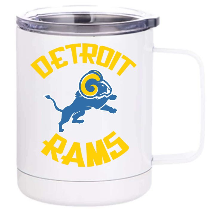 Detroit Rams Logo Front & Back 12oz Stainless Steel Tumbler Cup