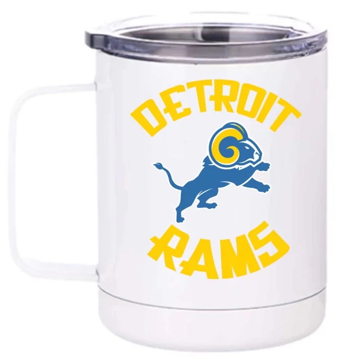 Detroit Rams Logo Front & Back 12oz Stainless Steel Tumbler Cup