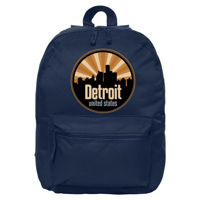 Detroit Record Label Skyline Symbol 16 in Basic Backpack