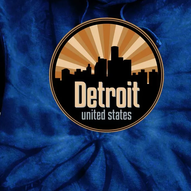 Detroit Record Label Skyline Symbol Tie Dye Hoodie