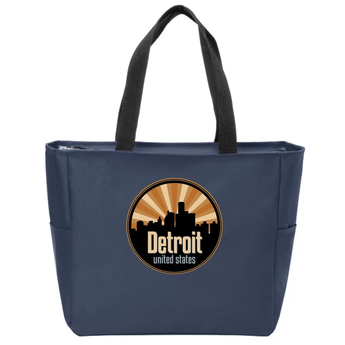 Detroit Record Label Skyline Symbol Zip Tote Bag