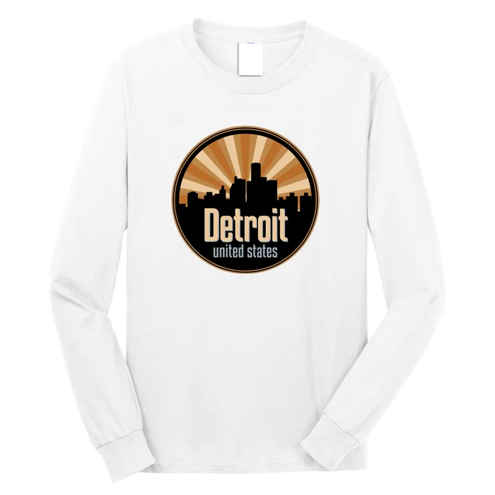 Detroit Record Label Skyline Symbol Long Sleeve Shirt