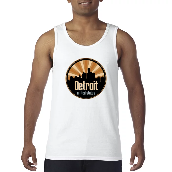 Detroit Record Label Skyline Symbol Tank Top