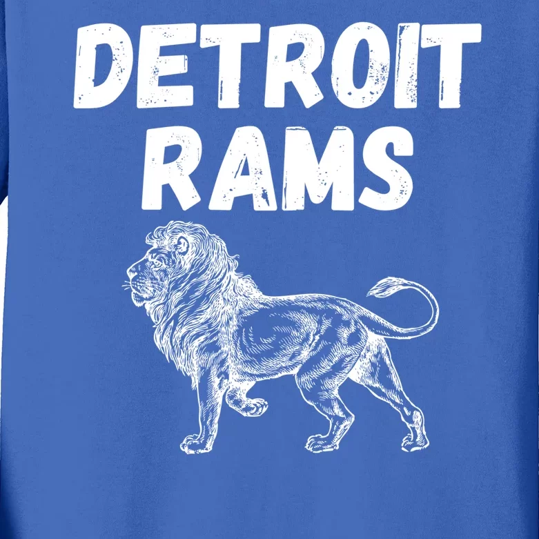 Detroit Rams Lion Kids Long Sleeve Shirt