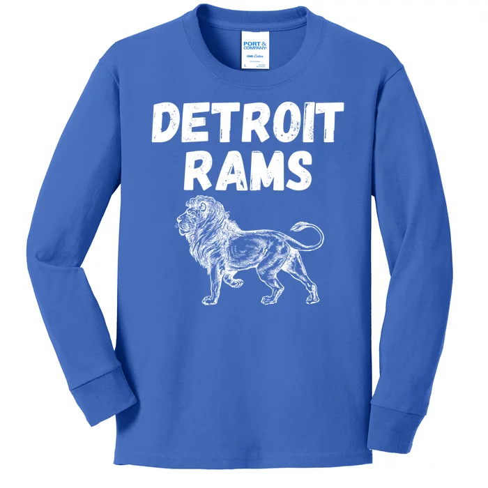 Detroit Rams Lion Kids Long Sleeve Shirt