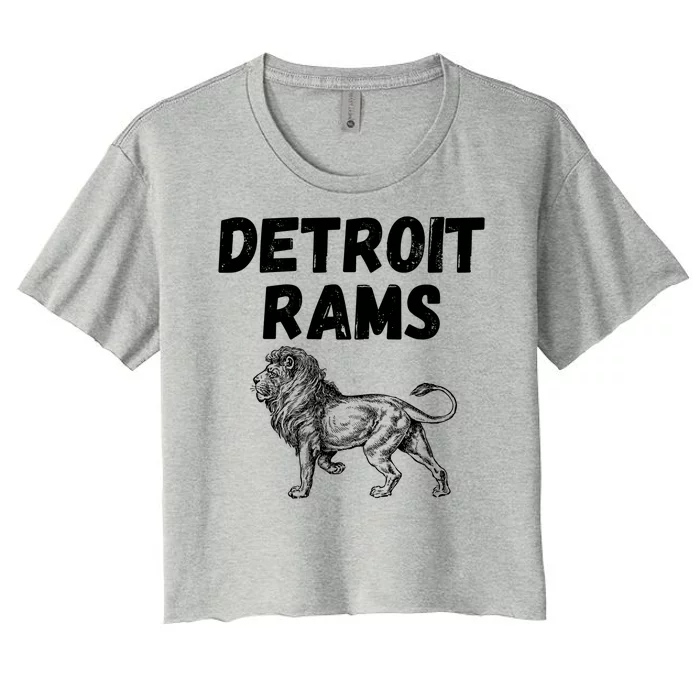 Detroit Rams Lion Women's Crop Top Tee