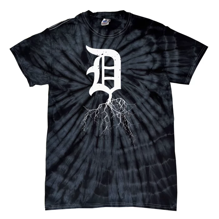 Detroit Roots Michigan American Born Rooted American Tie-Dye T-Shirt