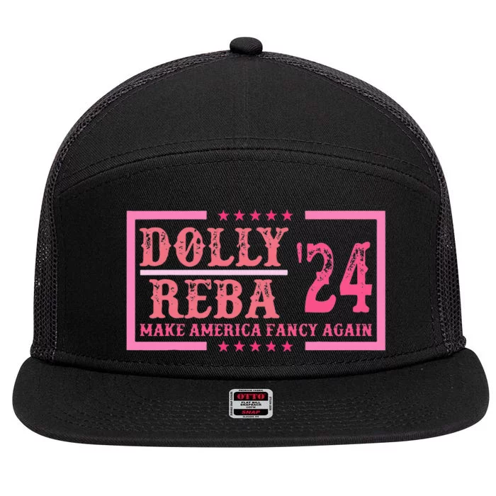 Dolly Reba24 Make America Fancy Again Cowboy 7 Panel Mesh Trucker Snapback Hat