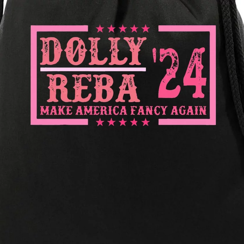 Dolly Reba24 Make America Fancy Again Cowboy Drawstring Bag