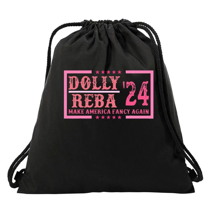 Dolly Reba24 Make America Fancy Again Cowboy Drawstring Bag