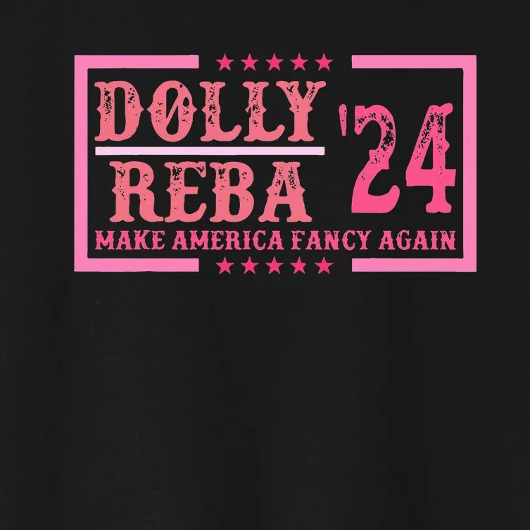 Dolly Reba24 Make America Fancy Again Cowboy Women's Crop Top Tee