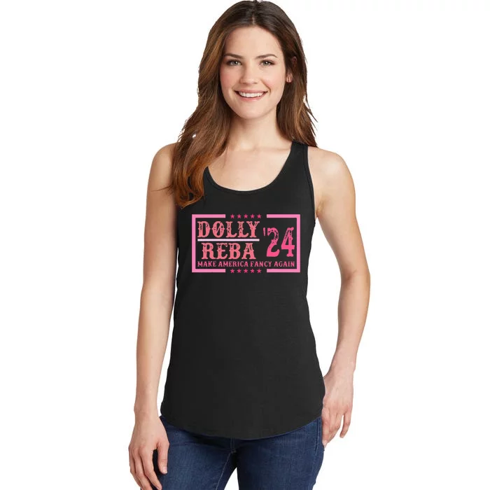 Dolly Reba24 Make America Fancy Again Cowboy Ladies Essential Tank