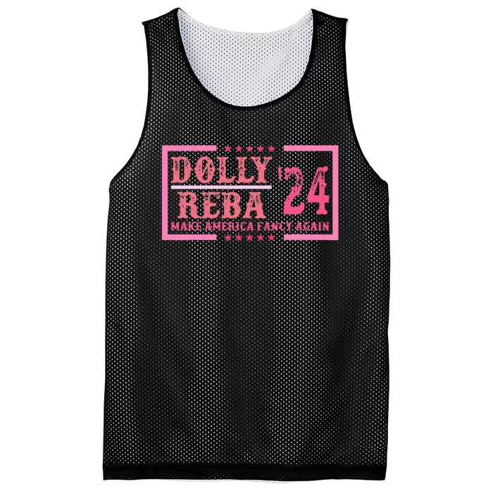 Dolly Reba24 Make America Fancy Again Cowboy Mesh Reversible Basketball Jersey Tank