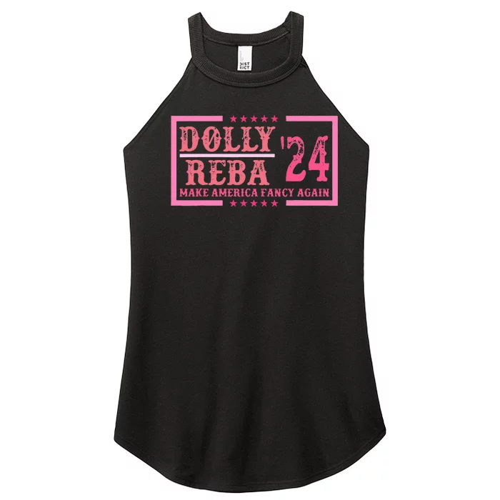 Dolly Reba24 Make America Fancy Again Cowboy Women’s Perfect Tri Rocker Tank