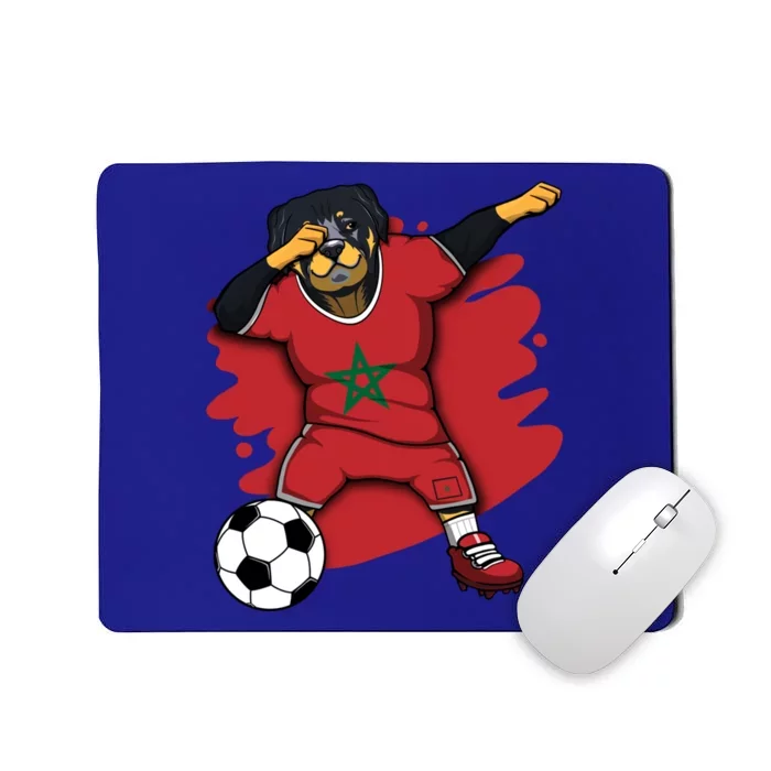 Dabbing Rottweiler Morocco Soccer Fans Jersey Moroccan Sport Great Gift Mousepad