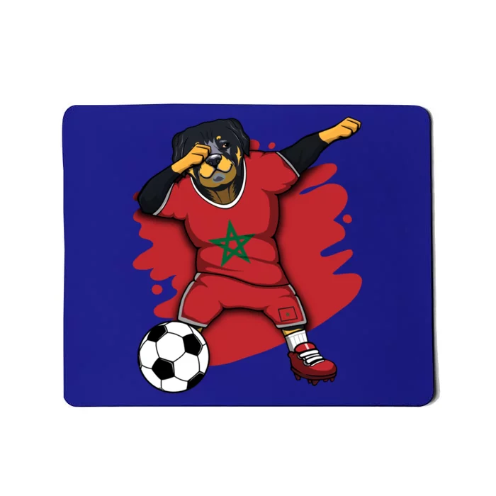 Dabbing Rottweiler Morocco Soccer Fans Jersey Moroccan Sport Great Gift Mousepad