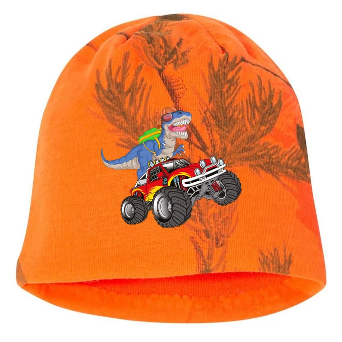 Dinosaur Riding Monster Truck Kati - Camo Knit Beanie