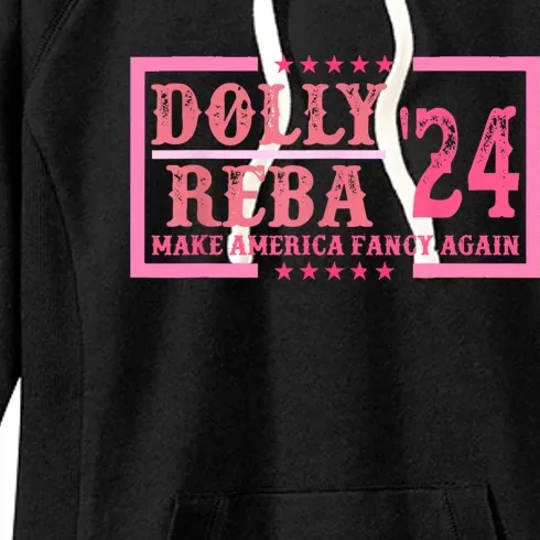 Dolly Reba24 Make America Fancy Again Cowboy Women's Fleece Hoodie