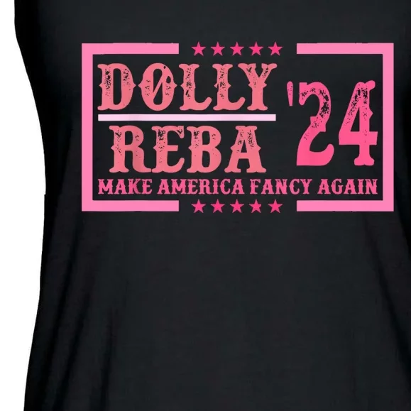 Dolly Reba24 Make America Fancy Again Cowboy Ladies Essential Flowy Tank