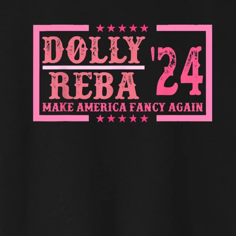 Dolly Reba24 Make America Fancy Again Cowboy Women's Crop Top Tee