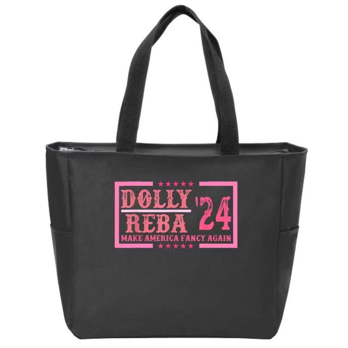 Dolly Reba24 Make America Fancy Again Cowboy Zip Tote Bag