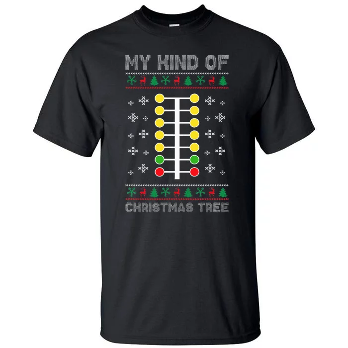 Drag Racing My Kind of Christmas Tree Drag Racer Xmas Tall T-Shirt