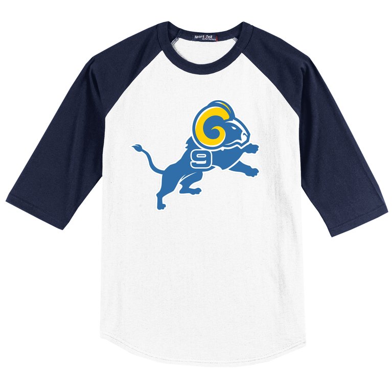 Detroit Rams Number 9 Baseball Sleeve Shirt