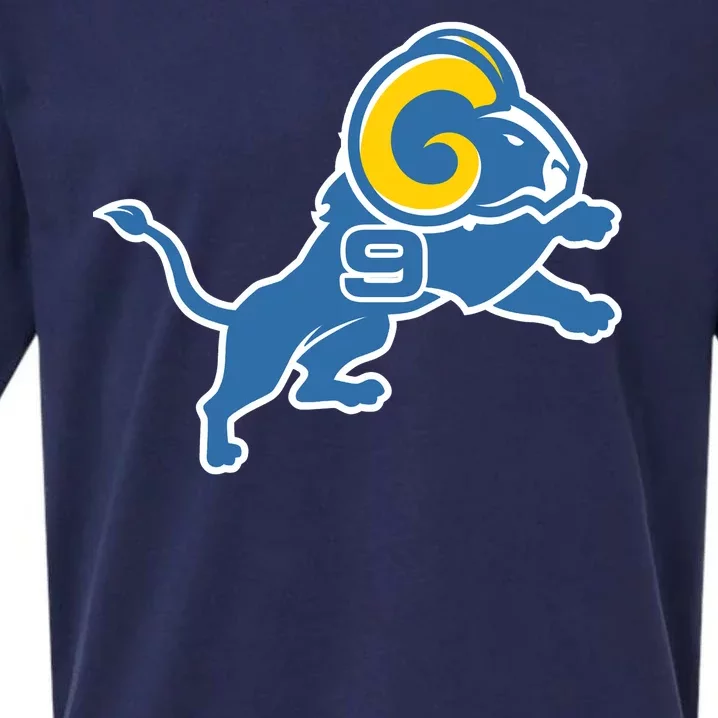 Detroit Rams Number 9 Sueded Cloud Jersey T-Shirt